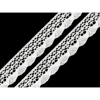 Krajka Bavlněná krajka paličkovaná šíře 32 mm Varianta: 2 (6000) bílá, Balení: 30 m