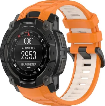 VSECHNONAMOBIL 107901 SPORTY Vyměnitelný silikonový řemínek Garmin Instinct 3 45mm ORANGE STARLIGHT