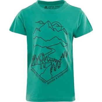 Dětské triko ALPINE PRO DEXO 116/122 Zelená, Černá