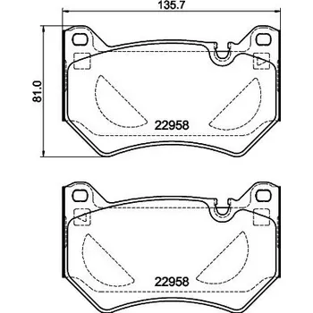 Brzdová destička Sada brzdových destiček, kotoučová brzda HELLA 8DB 355 039-511