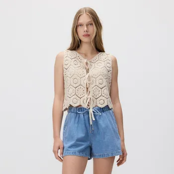 Reserved - Džínové šortky s vázáním - modrá - 7791B-50J - 7791B-50J-44