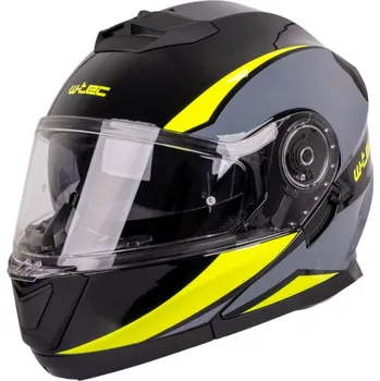 Helma na motorku W-Tec Banelmeda šedá/černá/fluo žlutá S