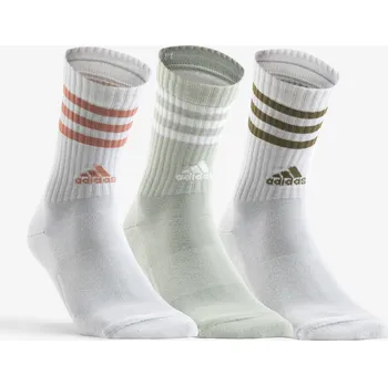 Pánské ponožky ADIDAS Vysoké sportovní ponožky 3 páry 40/42 BÍLÁ|ZELENÁ