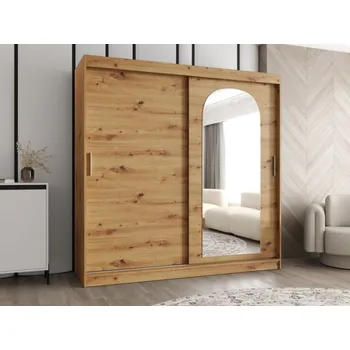 Nábytek Šatní skříň se zrcadlem Kreloin 200, Barva: dub artisan, Zásuvky: Ne MIRJAN 5903211418105