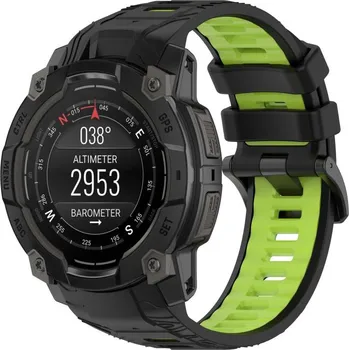 Příslušenství k chytrým hodinkám VSECHNONAMOBIL 107903 SPORTY Vyměnitelný silikonový řemínek Garmin Instinct 3 45mm BLACK GREEN