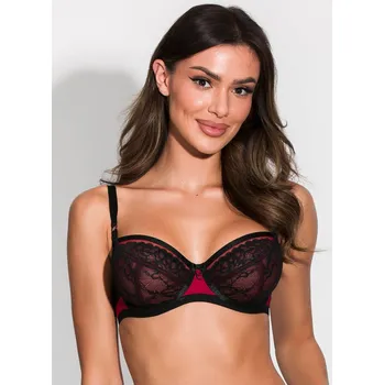 Podprsenka MĚKKÁ PODPRSENKA PORTO 19207 ČERNÁ A ČERVENÁ 90G