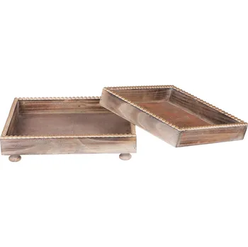 Tác dřevěný - tvar čtverec, přírodní barva, cena za sadu 2 ks