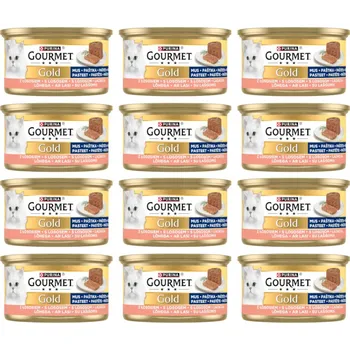 Krmivo pro kočku PURINA Gourmet Gold Mousse with salmon - mokré krmivo pro kočky - 12x85g