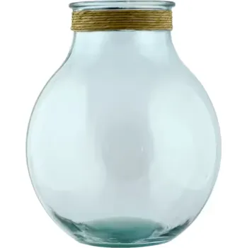 Váza Vázy z recyklovaného skla s přírodním provázkem Velikost: Velká