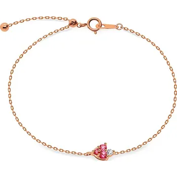 Náramek Náramek z růžového zlata zdobený safíry 0,14ct DIHU113RNR + dárkové balení LUXUS zdarma