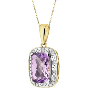 Přívěsek Zlatý přívěsek s diamanty a ametystem - ryzost 585 - 109.278