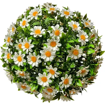 umělá květina Clayre & Eef - Umělá koule z buxusu s květy sedmikrásky 6PL0324M