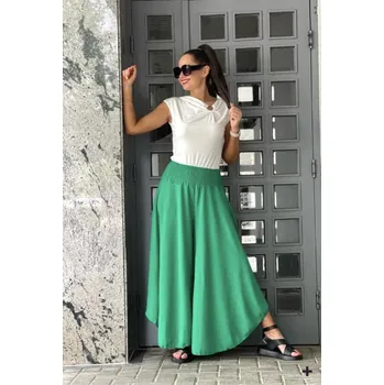 Dámské kalhoty Široké kalhoty ELENA zelené Velikost: UNI: M-3XL