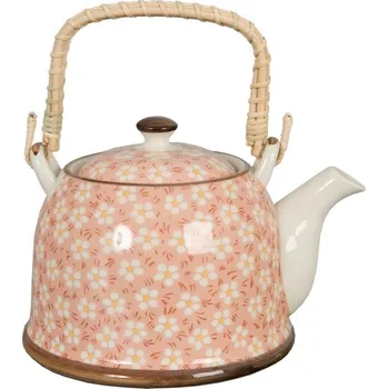 Konvice na čaj Clayre & Eef - Keramická konvička na čaj APRICOT FLOWERS 6CETE0006