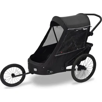 vozík za kolo WIKE PREMIUM Double Suspension - Black odpružený vozík za kolo 3v1 s bočním větráním