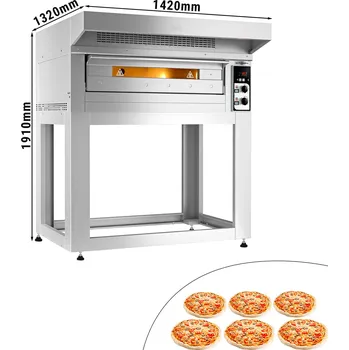Pec na pizzu G.Gastro Pec na pizzu - 6x 35 cm - vč. digestoře & podstavce