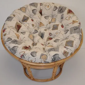Papasan Ratanový PAPASAN 100 cm medový polstr srdce LOVE