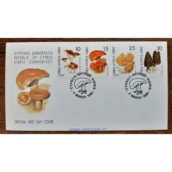 Poštovní známka KYPR (ŘECKO) FDC 923/6 houby, r. 1999