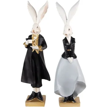 Clayre & Eef - Dekorativní figurky pana a paní zajícových 6PR4889