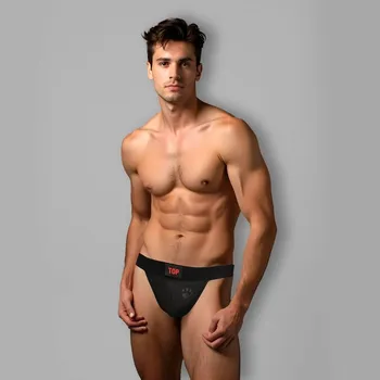 Pánské erotické prádlo Jocksy Prowler Red Switch Jock černé XXL, pánské jocksy s vyměnitelnými štítky na suchý zip