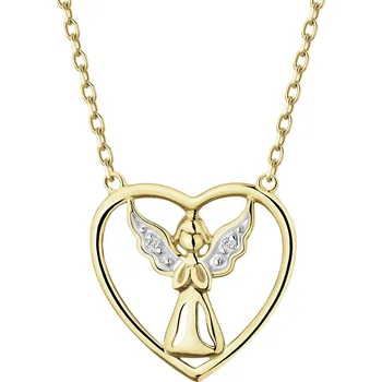 Náhrdelník Zlatý náhrdelník s diamanty - anděl, srdce - 0,006 ct - ryzost 585 - 101.351