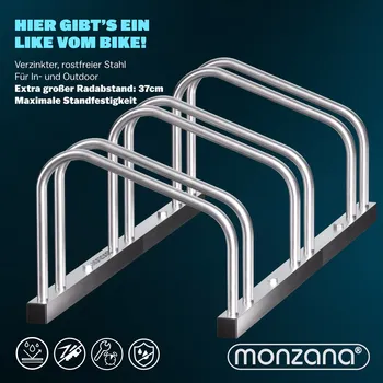 cyklosedačka monzana® Stojan na 3 jízdní kola 84×32×27 cm – na zeď i zem