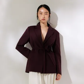 Dámský kabát Reserved - Sako s ozdobnou růží - bordó - 250FT-53X - 250FT-53X-L