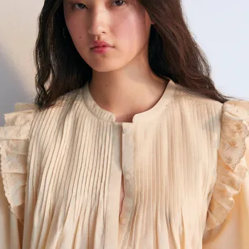 Dámská halenka THE NEW SOCIETY Dámská halenka Preveza - Macadamia Velikost: S