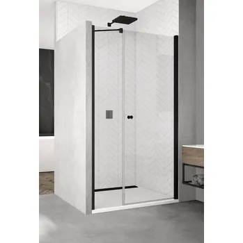 Sprchové dveře Ronal (Sanswiss) Ronal, SOLINO Black Line 1-křídlé dveře s pantem u zdi a s pevnou stěnou v rovině SOL31, š. 110 cm Sklo: 07 čiré + doprava zdarma + při platbě převodem sleva
