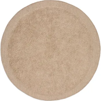Koberec Světle hnědý ručně tkaný vlněný kulatý koberec ø 200 cm Marely – Kave Home ID_1759700