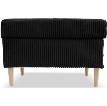 Taburet Taburet ZANE s úložným prostorem - černý - manšestr - LINCOLN 100