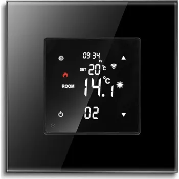 Termostat YIWU Digitální termostat s externí sondou - černý WIFI s externí sondou