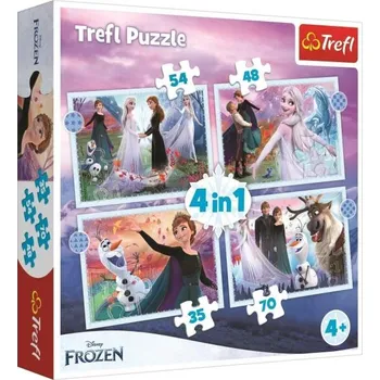 Puzzle Trefl Puzzle 4v1 Magie v lese / Disney Frozen 2