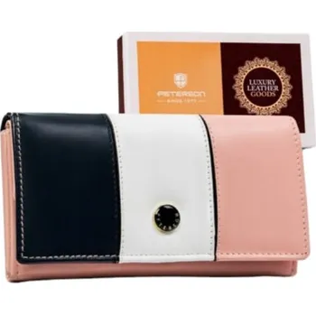 Peněženka Dámská kožená peněženka Peterson RD-08 - růžová/ multi