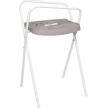 Kojenecká hygiena Bebe-Jou Kovový stojan Click na vaničku 98 cm Chalk Brown/Farm Friends