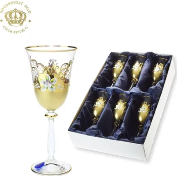 Sklenice Novoborské sklo Kalíšky 250 ml Angela vysoký smalt mat - sada 6 ks