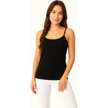 Dámské hladké tílko z bavlny a modalu - černá/S