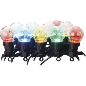 Noční světlo EMOS LED světelný řetěz – 10x párty žárovky, 5 m, venkovní i vnitřní, multicolor