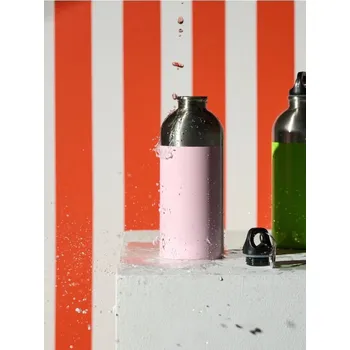 Láhev Sinsay - Kovová láhev s karabinou - růžová - 005FV-30X - 005FV-30X-ONE