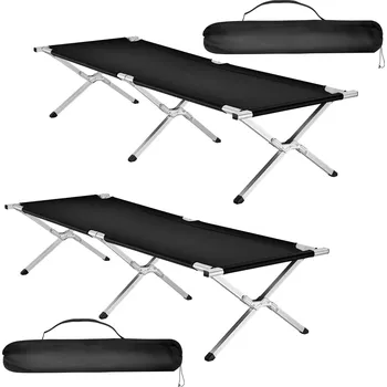 Stan TecTake GmbH 401996 2 polní lůžka z hliníku - černá