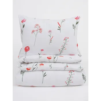 Bytový textil Francouzské mušelínové povlečení – Vlčí máky bílé