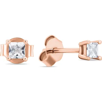 Náušnice Brilio Silver Třpytivé bronzové náušnice pecky se zirkony EA617R + 2 měsíce na vrácení zboží