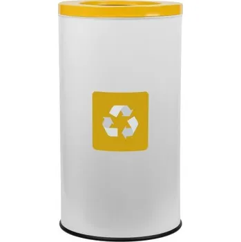Odpadkový koš Interiérový nerezový koš 75 L - Eko Nord bílá/žlutá