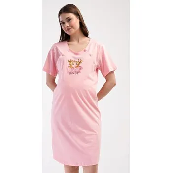 Dámské noční prádlo Dámská noční košile mateřská Vienetta Secret Žirafy světle zelená XL