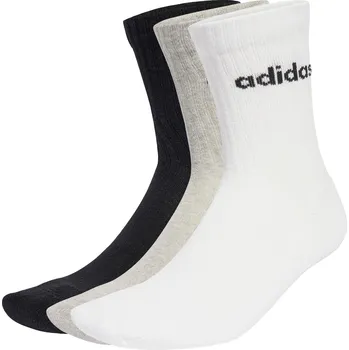 Pánské ponožky ADIDAS Ponožky Linear Crew Socks, 6 párů 43/45 BÍLÁ|ČERNÁ|ŠEDÁ