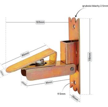 Zarážka aretace okenice stavitelná 2 varianty Varianta: žlutý zinek zarážka okenice