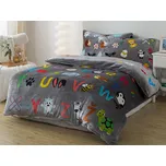 XPOSE® Mikroplyšové povlečení ABECEDA Exclusive 140x200 cm, 70x90 cm, Mikroplyš + Prodloužená možnost vrácení zboží do 50 dnů