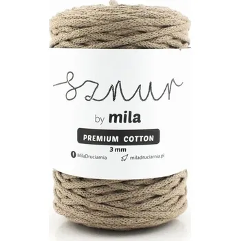 Příze Bavlněná šňůra PREMIUM COTTON 100m - cappuccino Síla: 3 mm