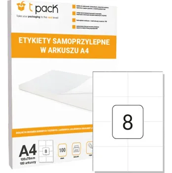 Samolepící etiketa Samolepicí etikety v archu A4 TNT 105x74mm 800 ks.