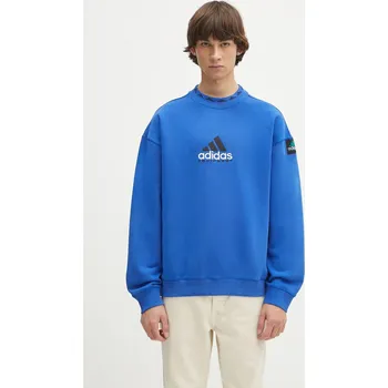 Pánská mikina Mikina adidas Originals Eqt Washed Crew pánská, modrá barva, s aplikací, JC8223, M, 55X